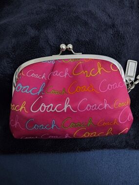 Coach Pink Signature Wristlet